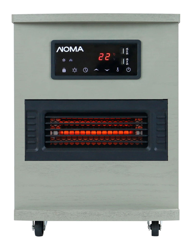 Ashwood Infrared Wood Cabinet Heater with Remote Control and Thermostat, Grey D4036