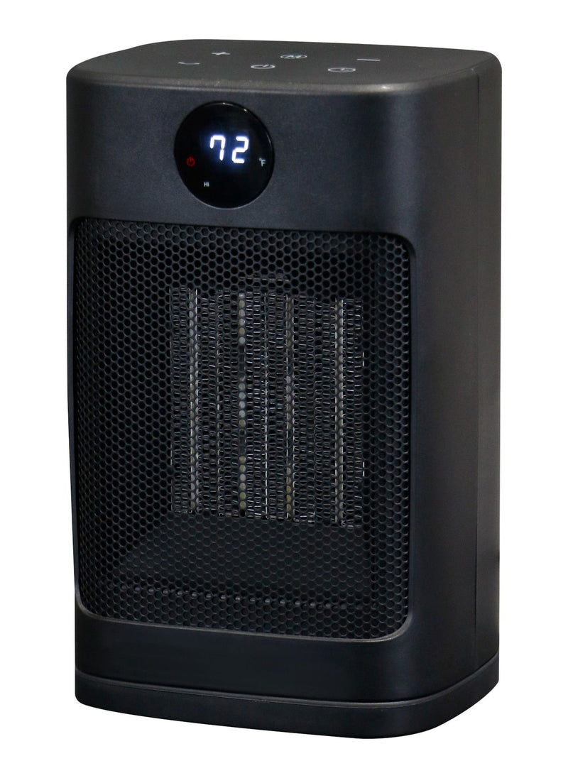 Digital Electric Personal Ceramic Heater with Remote, 1500W, Black D8417