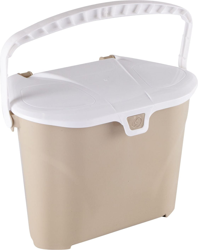 Plastic Compost Bin with Handle, White/Beige, 7-L A3528