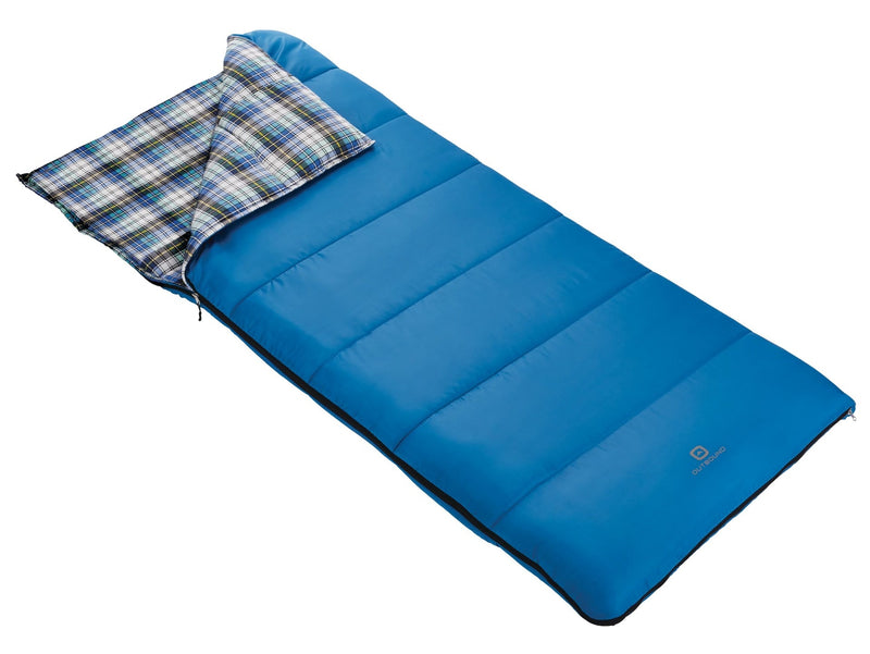Comfort 5°C Insulated Cotton Lined Mild Weather Sleeping Bag with Compression Sack, Blue Z3435