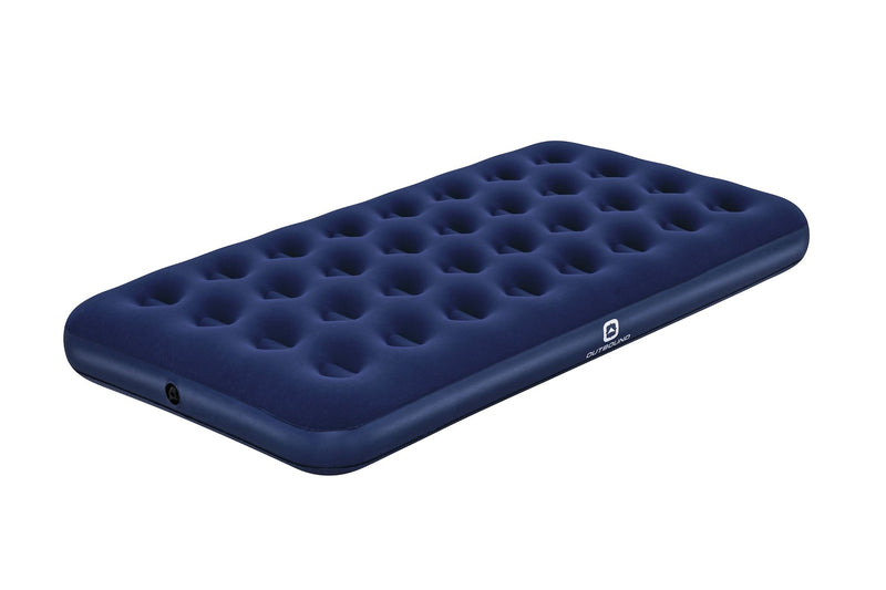 Flocked Top Twin Single-High Inflatable Air Mattress/Airbed with Repair Kit, Blue S0746
