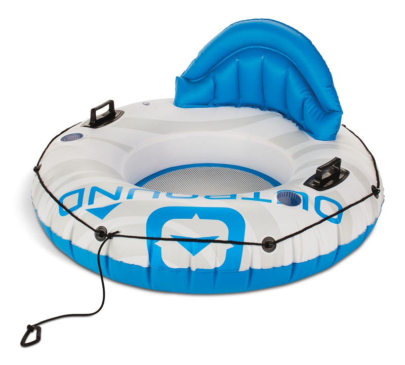 Inflatable Connectable River Tube, 1-Person, White/Blue, 51-in S4956