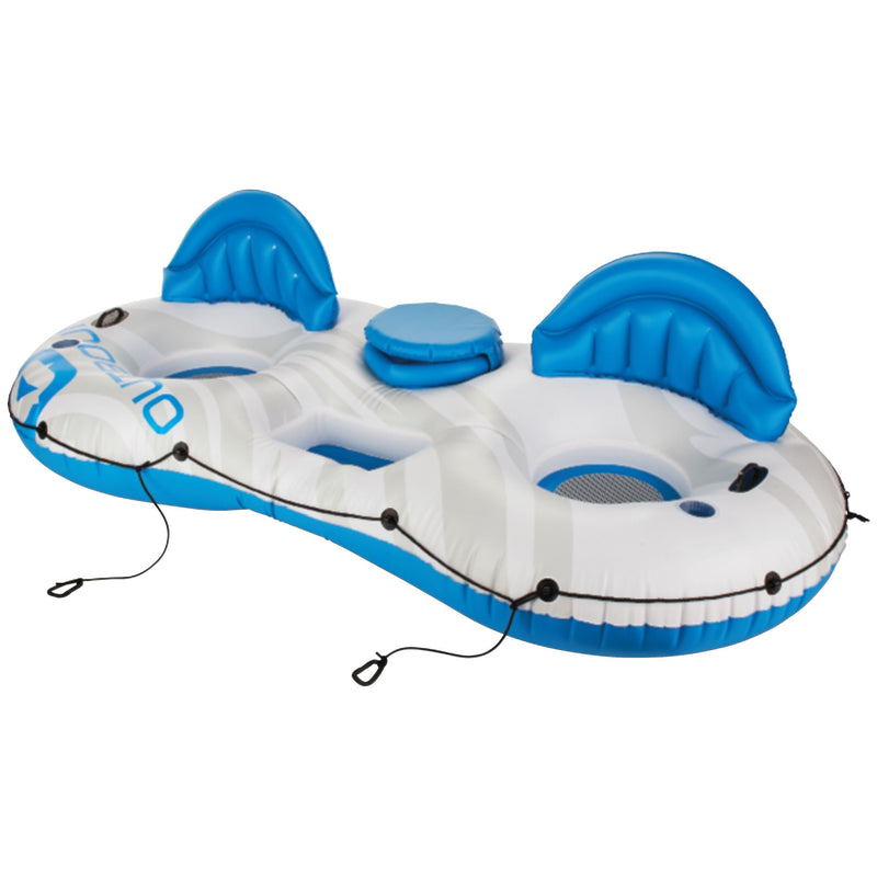 Inflatable Lake Connectable Tube, 2-Person, White/Blue J5977