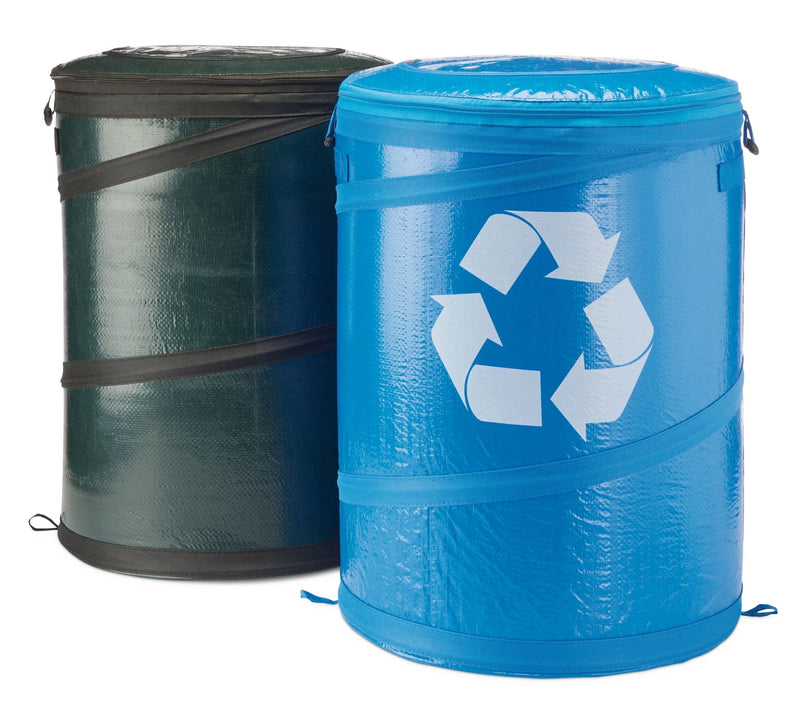 Round Collapsible Garbage & Recycle Can, 53-L, 2-pk Y6438