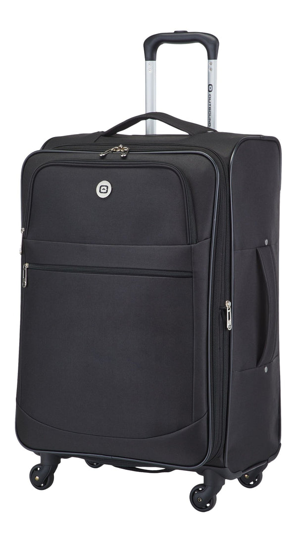 Softside Spinner Wheel Medium Travel Luggage Suitcase, Black, 24-in S5277