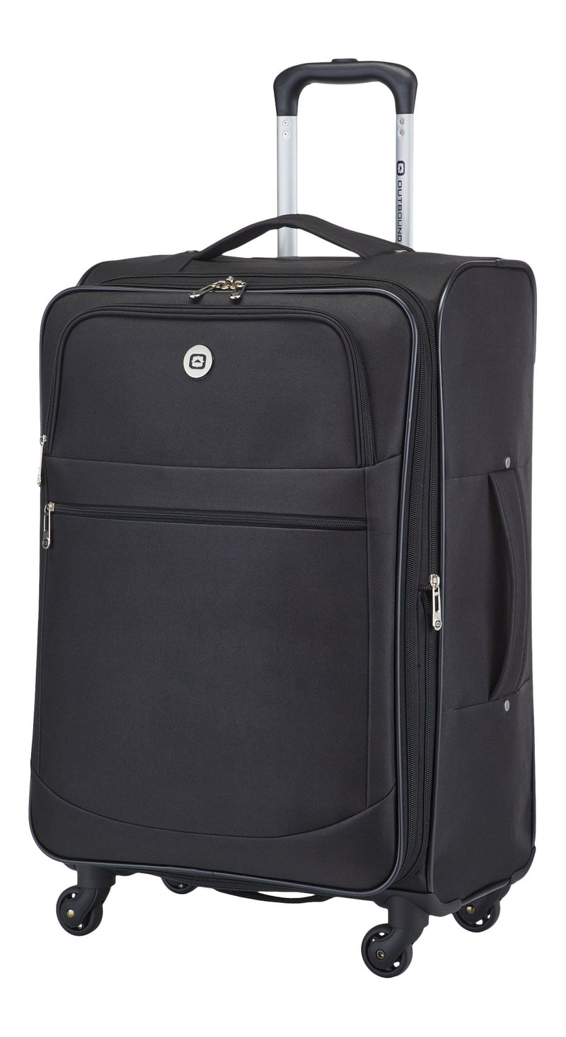 Softside Spinner Wheel Medium Travel Luggage Suitcase, Black, 24-in S5277