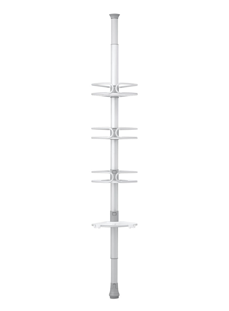 Aluminum Quick Extend Tension Pole Shower Caddy, Grey, 9-ft K9769