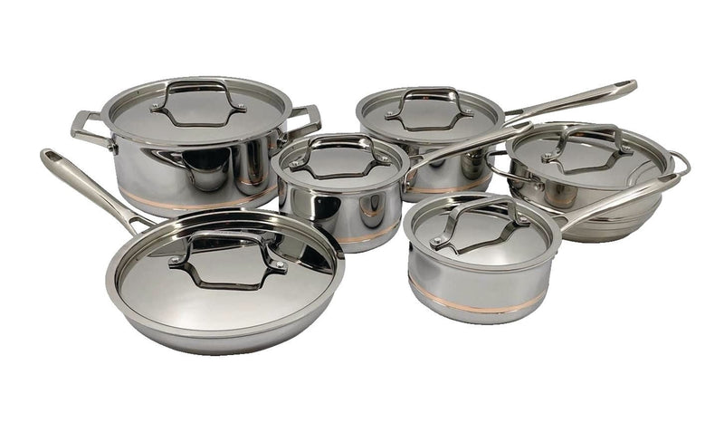 5-Ply Copper Core Stainless Steel Cookware Set, Oven Safe, 12-pc Y4094