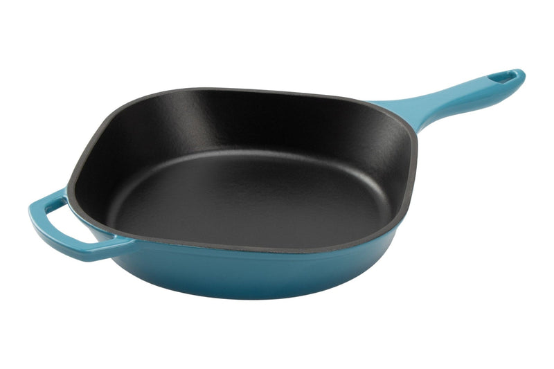 Enameled Cast Iron Frying Pan, Turquoise Blue, 10-in V6708