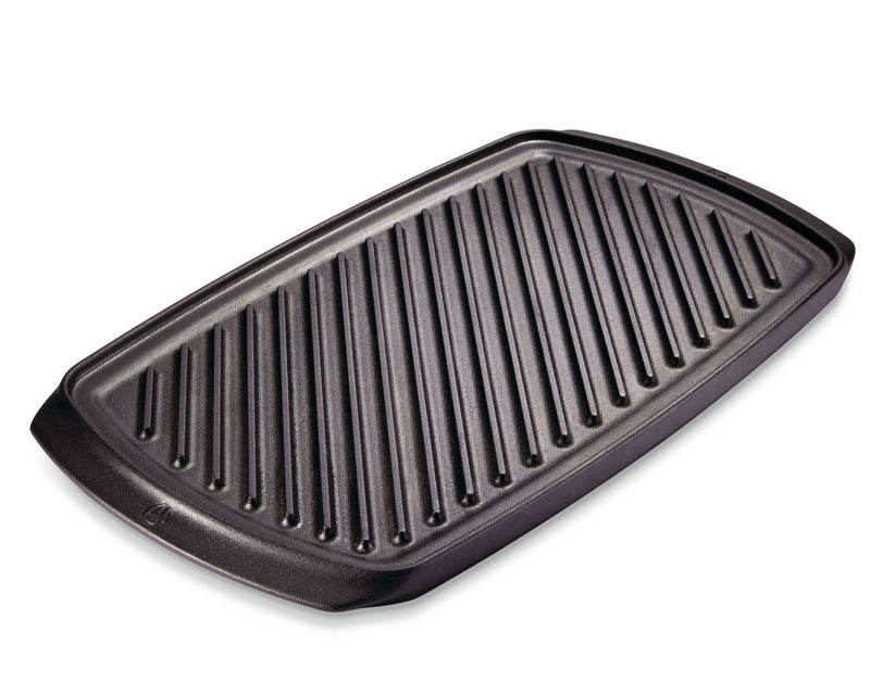 Signature Cast Iron Reversible Grill & Griddle, BBQ & Oven Safe, Black, 20-in x 10-in V2937
