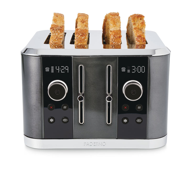 Wide Slots Toaster with 9 Heating Settings, Black, 4-Slices D5986