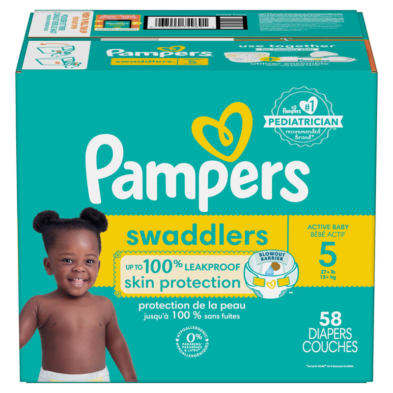 Swaddler Size 5 Leak-Free Baby Diapers, 55-pc C0077