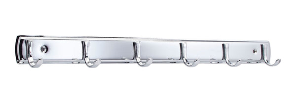 Stainless Steel 6-Hook Rail, Chrome, 19-in B6667