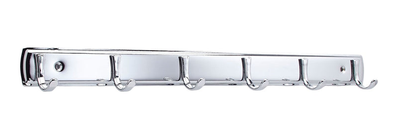 Stainless Steel 6-Hook Rail, Chrome, 19-in B6667