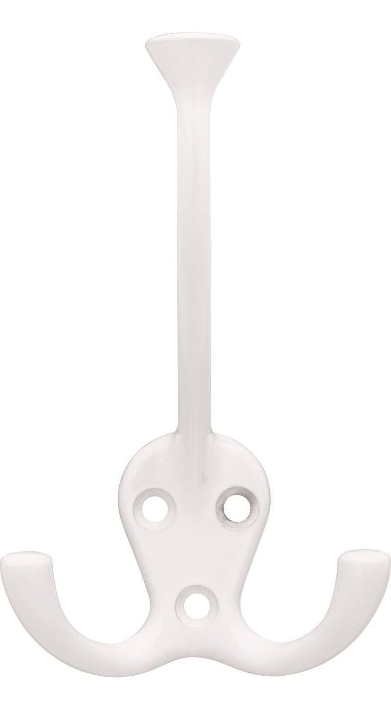 Stainless Steel Single Tri-Hooks, White, 3-pk M2499