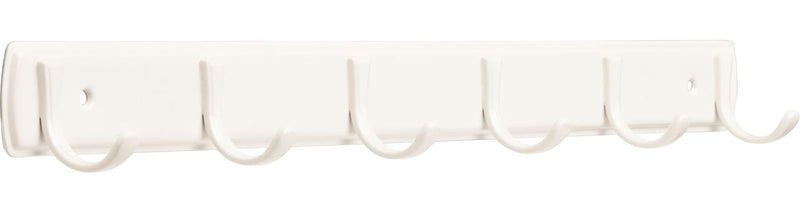 Steel 6-Hook Rail, White, 19-in Q5652
