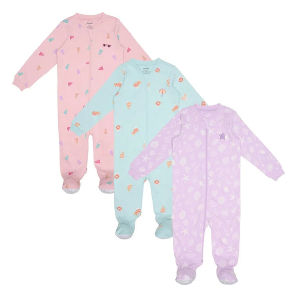 Pekkle Infant Organic Cotton Sleeper, 3-pack A2108
