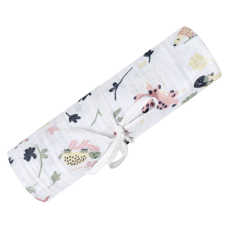 Cotton Muslin Baby Swaddle Blanket, Jungle Lotus O3158