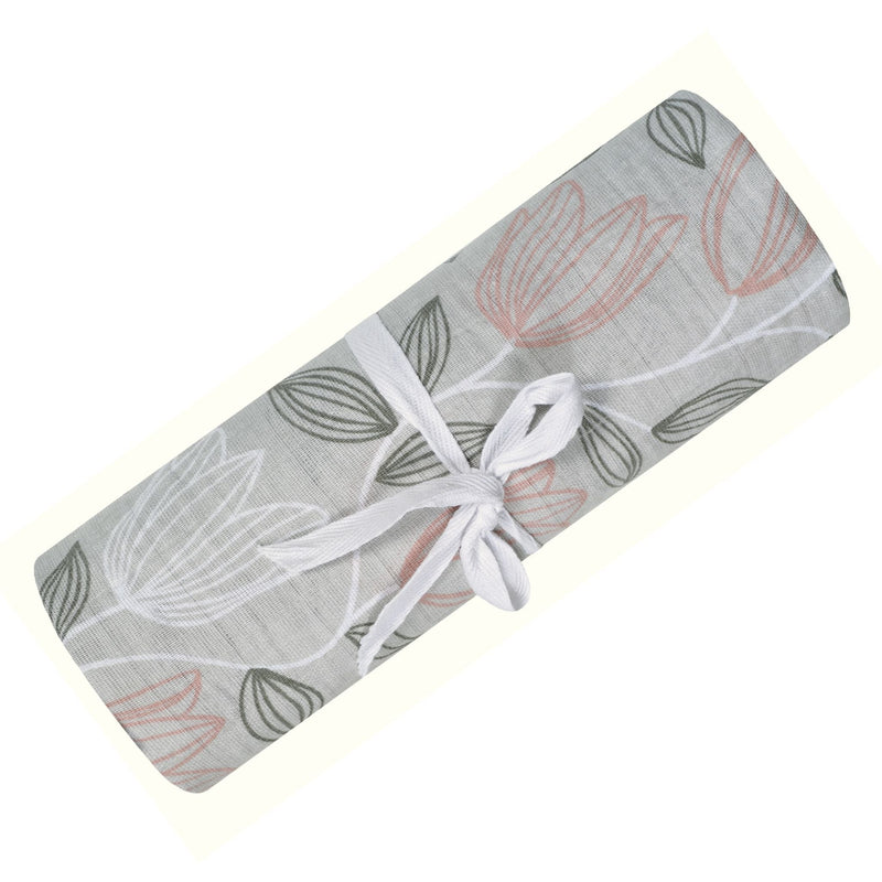 Cotton Muslin Baby Swaddle Blanket, Tulips M8171