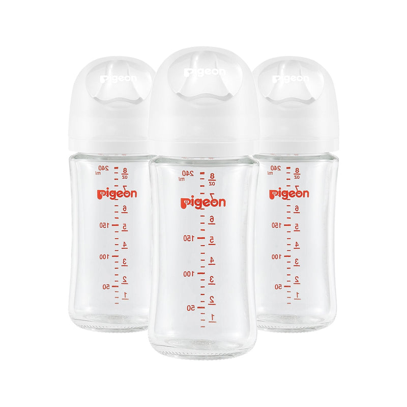 Glass Bottle with Silicone Nipple (M), 8-oz, 3 Months+, 3-pk G2747