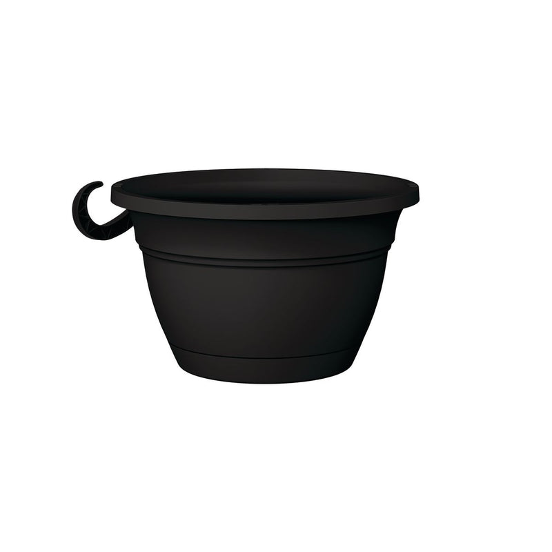 Eclipse Hanging Plastic Basket Round Planter with Saucer Tray, Assorted Sizes P2305