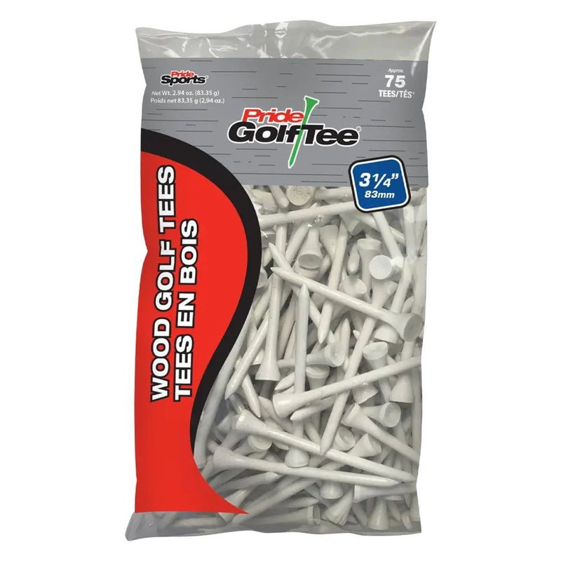 Pride Biodegradable Hardwood Golf Tee, 3-1/4-in, 50-pk, White Y7916