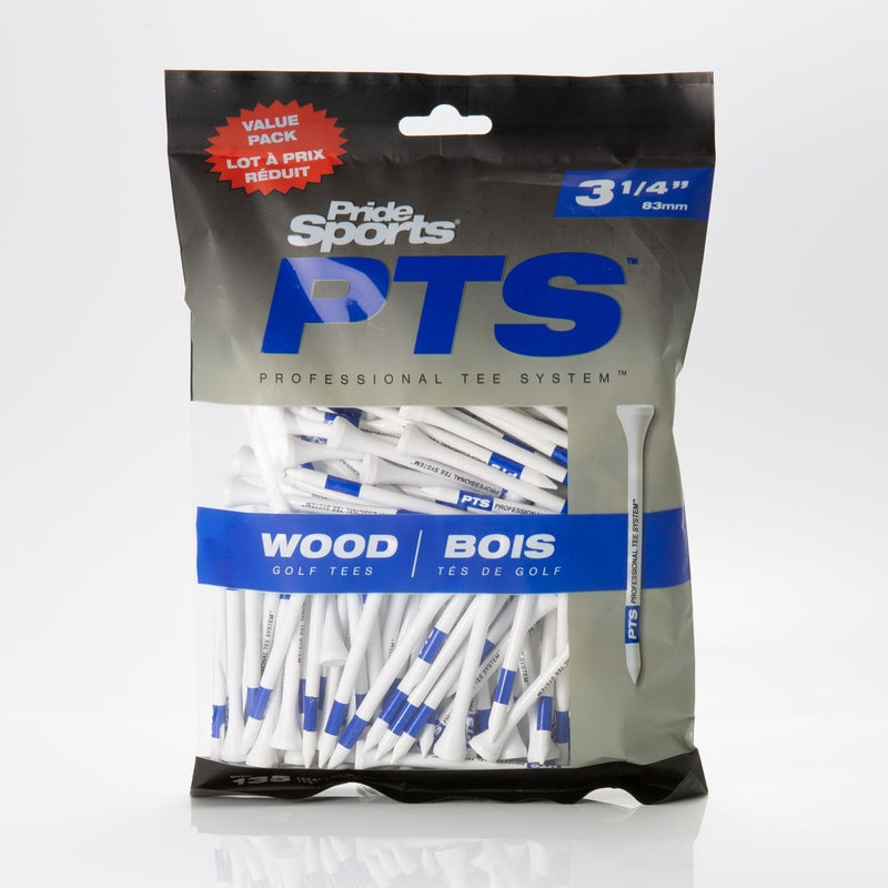 Pride Professional Biodegradable Hardwood Golf Tee, 3-1/4-in, 75-pk, White L8586
