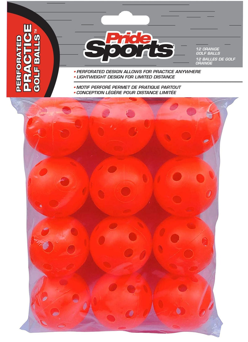 Perforated Plastic Practice Golf Balls, Lightweight, 12-pk, Assorted Colours L2684