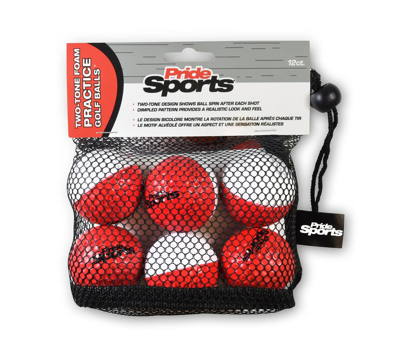Two Tone Practice Golf Balls, Red/White, 12-pk E0024
