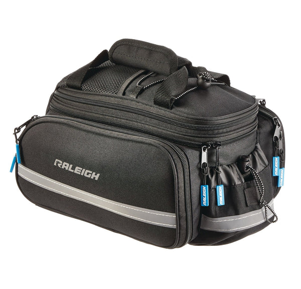 Expandable Rack Top Bike Bag withRemovable Carry Strap & Reflective Strip, Black M9421