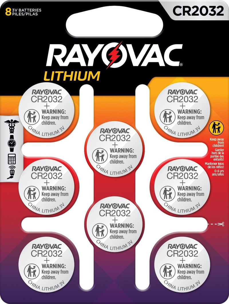 CR2032 Lithium Coin Batteries, 8-ct B7831