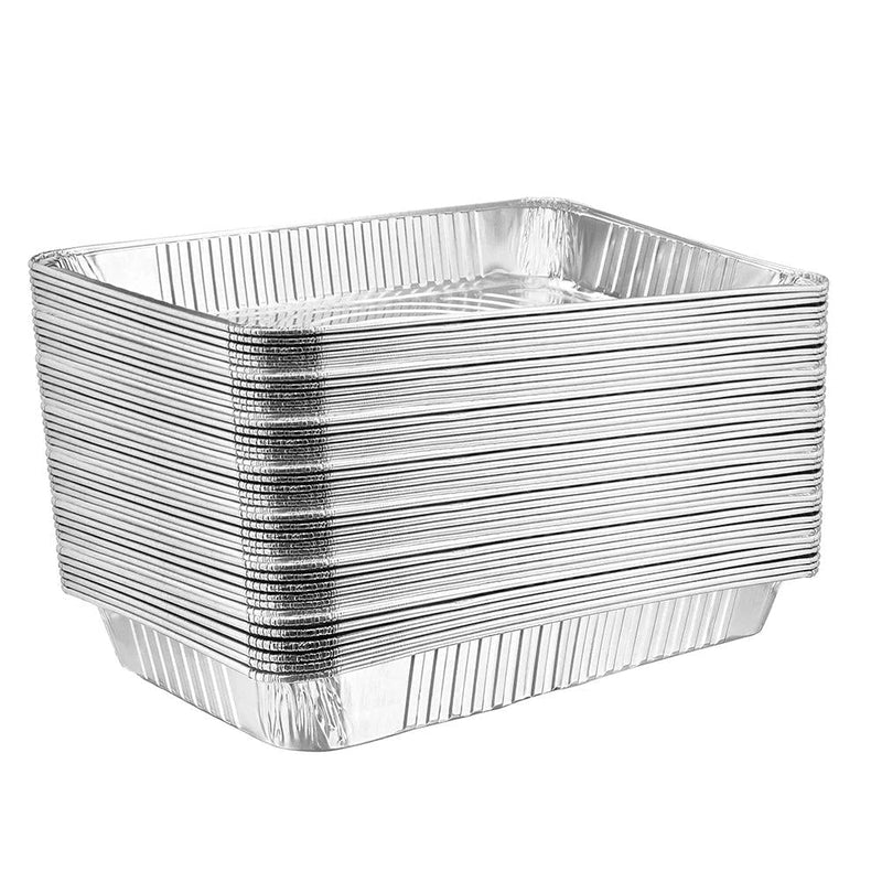 Rectangle Foil Reusable Full Size Steam Baking Pan, Silver, 12-in, for Baking/Cooking/Steaming L6876