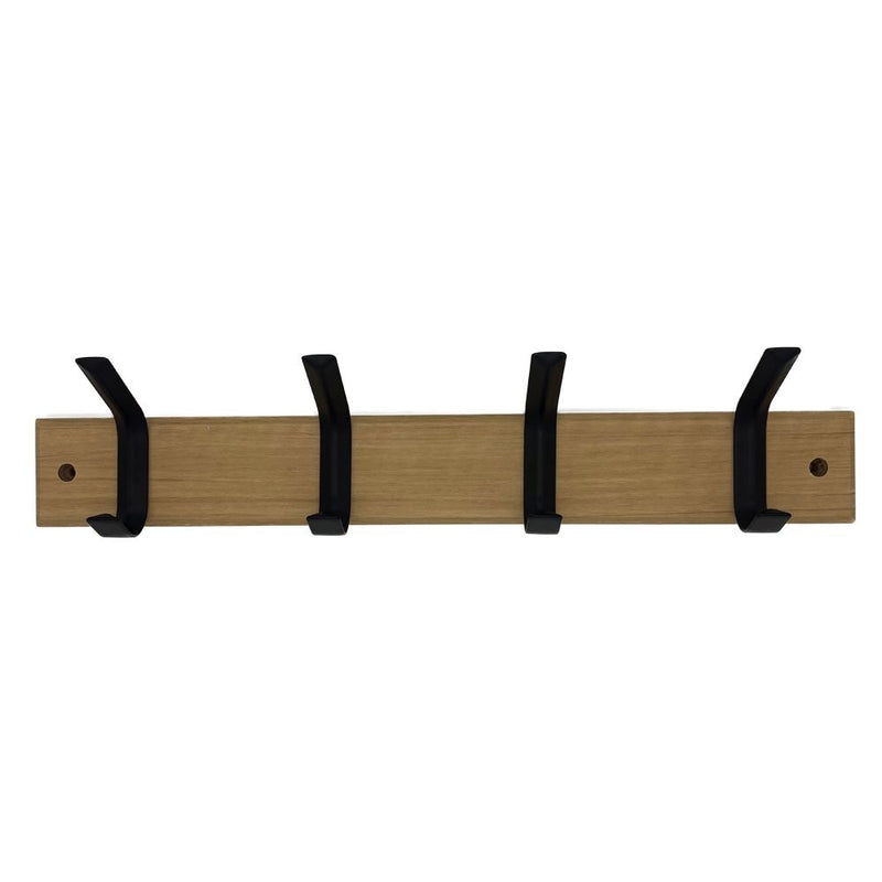 Double 4 Hook on Board, 18", Black L2224