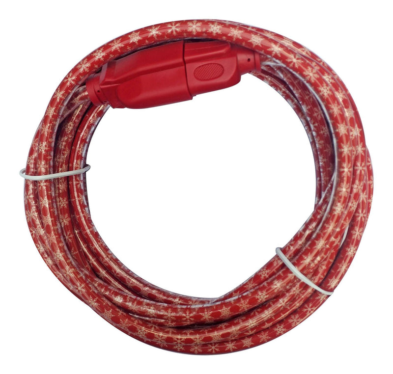 16/3 Outdoor Snowflake Extension Cord with Grounded Outlet, Red/White, 7.5-m G8959