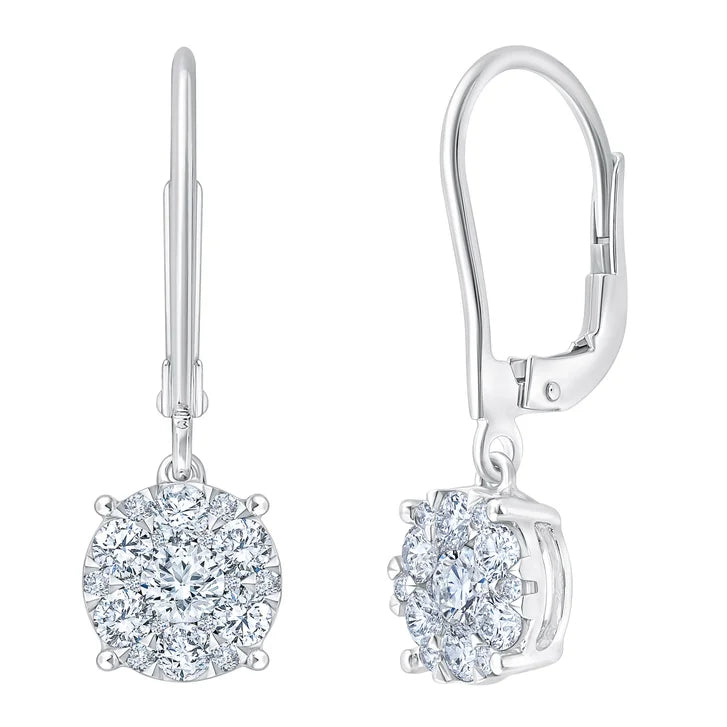 Round Brilliant Diamond Drop Earrings (1.00 ctw) P7029