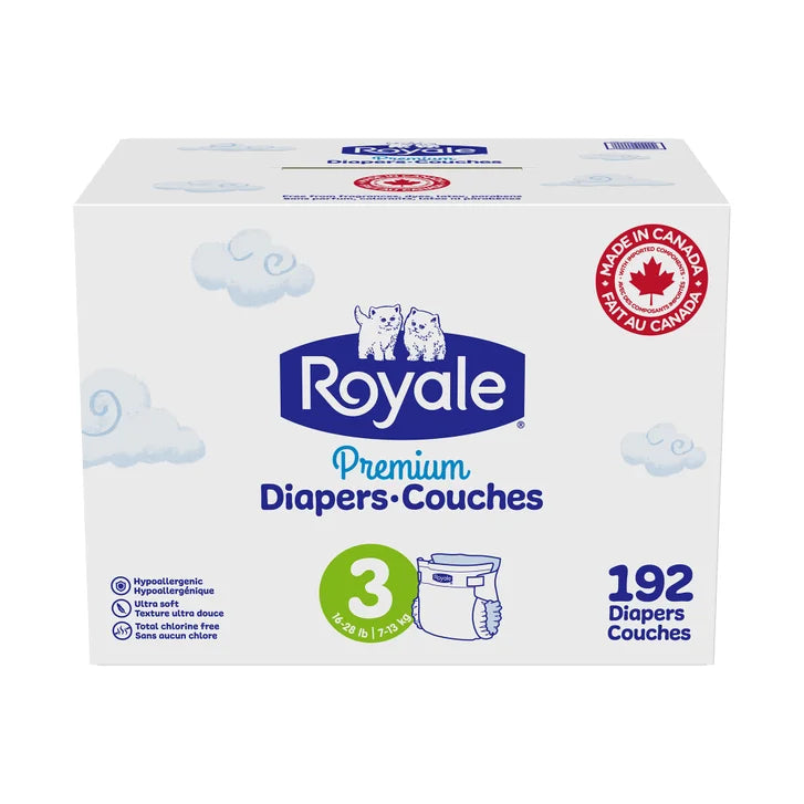 Royale Premium Baby Diapers, Sizes 3 - 6 N5006