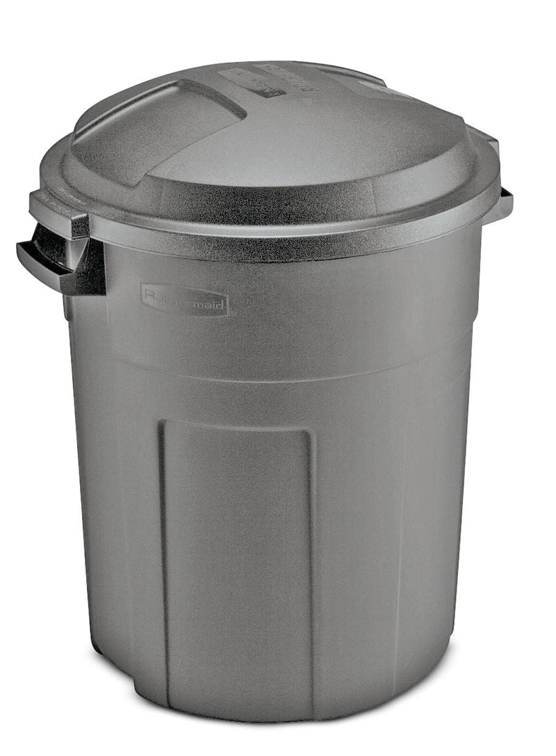 Heavy-Duty Plastic Circular Garbage Can, Black, 75.7-L O5460