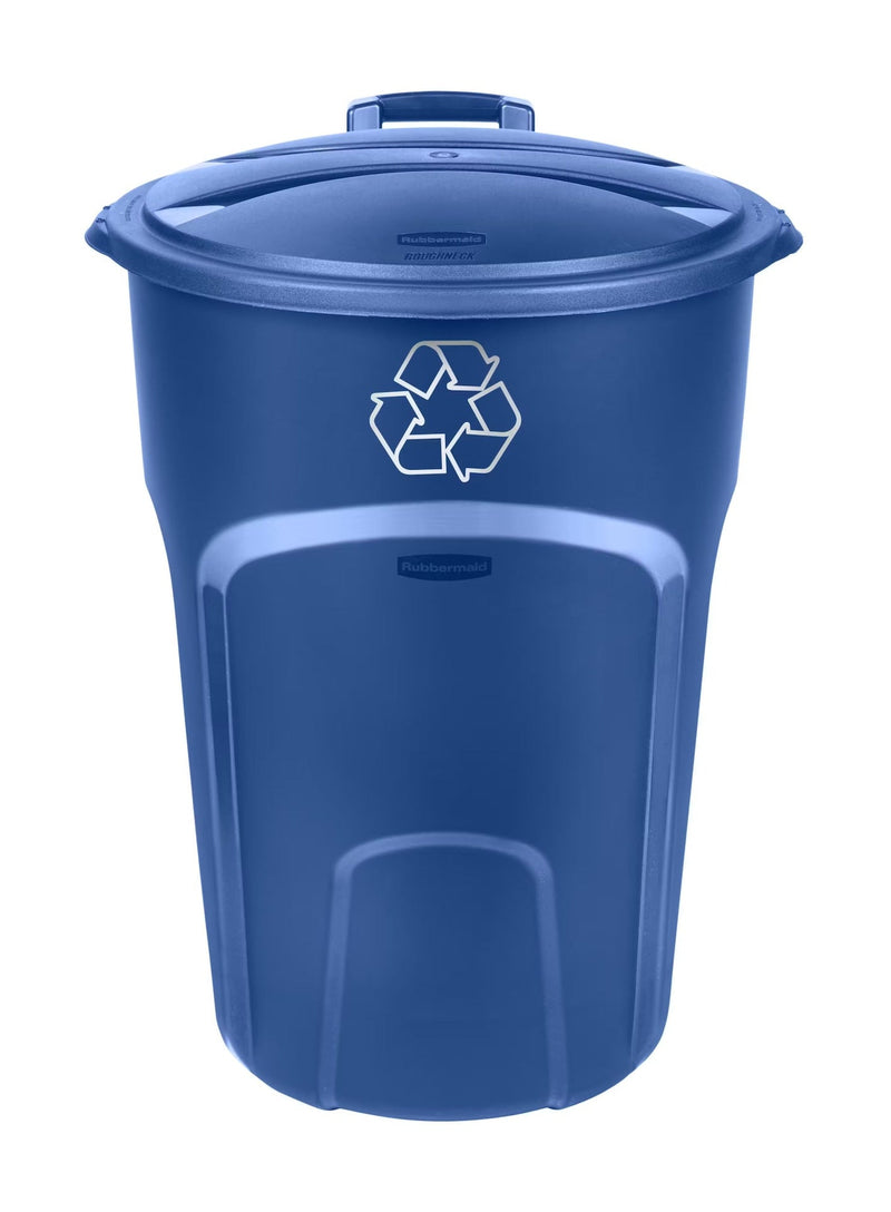 Plastic Circular Wheeled Recycling Blue Box with Handle, 121-L Q2154