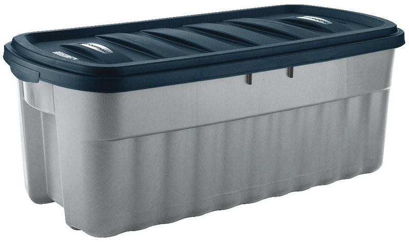 Roughneck Jumbo Storage Box with Lid, 189-L, Grey/Blue E9363