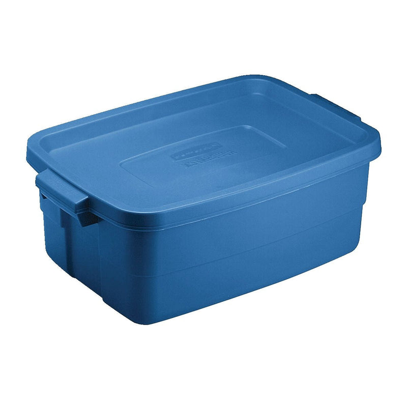 Roughneck Stackable Storage Box with Lid, 11-L, Blue Q2399