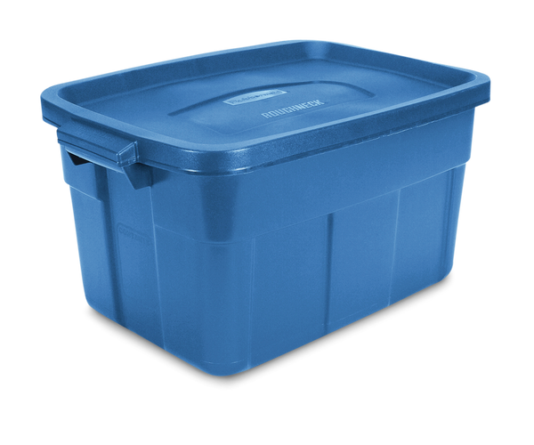 Roughneck Stackable Storage Box with Lid, 53-L, Blue N3793