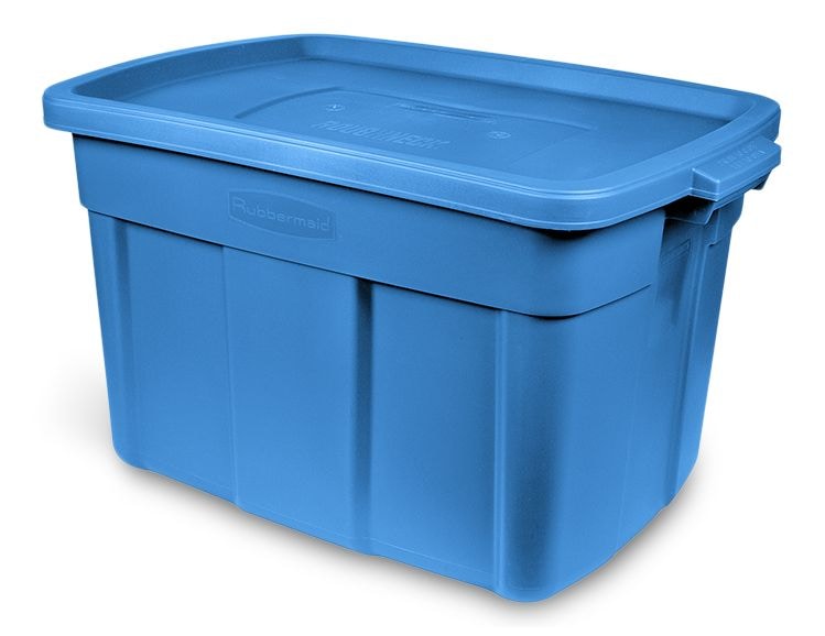 Roughneck Stackable Storage Box with Lid, 68-L, Blue D7715
