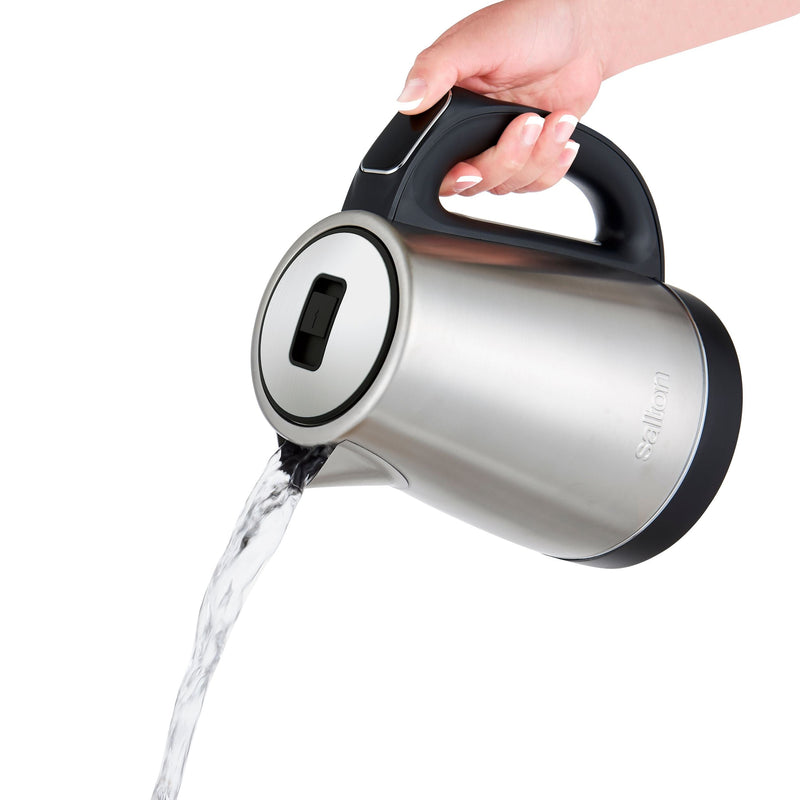 Cordless Electric Kettle with Digital Display, Stainless Steel, 1.7-L L9025