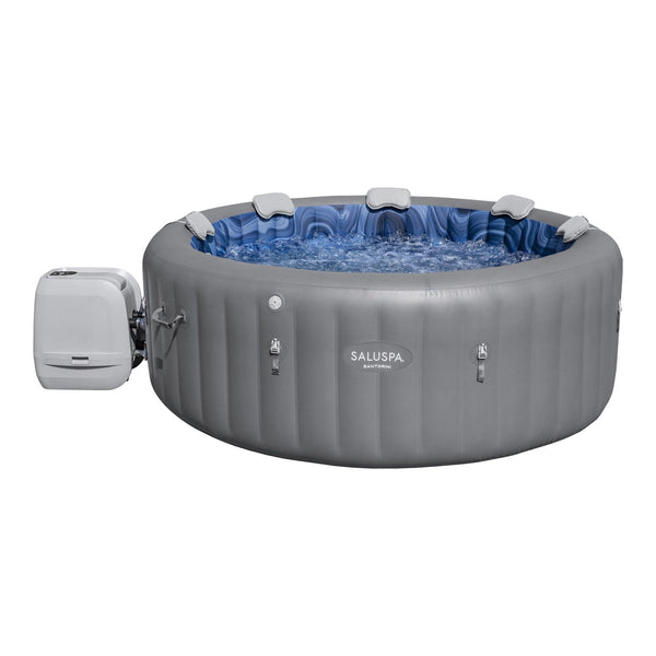 Santorini Grey 7-Person Luxe HydroJet Pro Round Smart Spa, 85-in x 31.5-in R3684