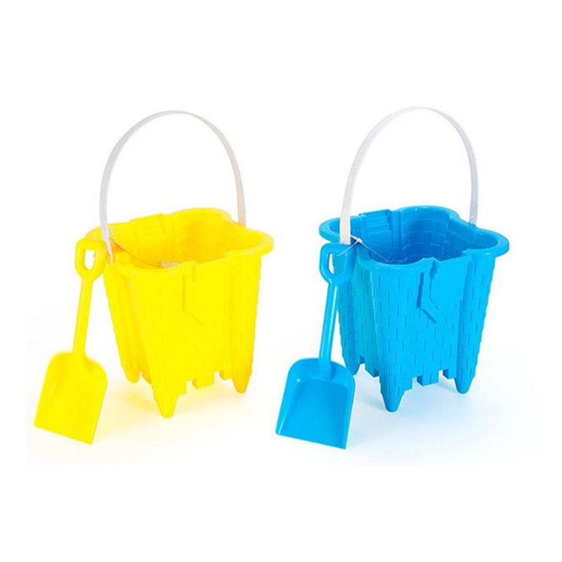 Sand Castle Bucket & Shovel Set, Blue/Green/Red/Yellow, Assorted, Ages 2+, for Beach/Pool Fun Activities Z5285