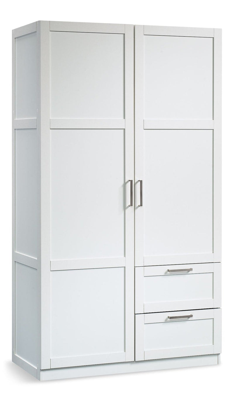 2 Door 2 Drawer Wardrobe, White S3151