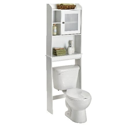 Caraway 1-Door Over-The-Toilet Spacesaver Bathroom Storage Shelf/Cabinet, Soft White R1438
