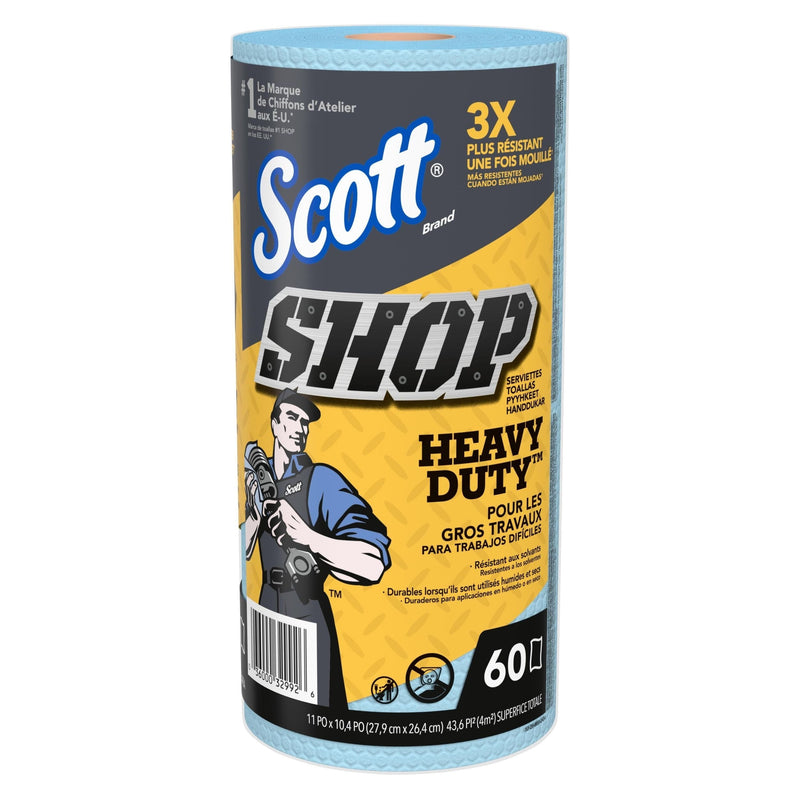 Heavy-Duty Shop Paper Towels, 11 x 10.4-in, Blue, 60-pk I2594