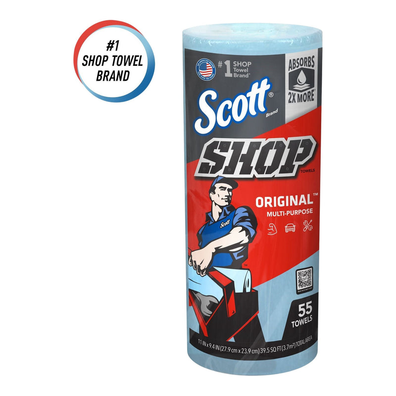 Multi-Purpose Shop Paper Towels, 11" x 9.4", Blue, 55-pk D8018