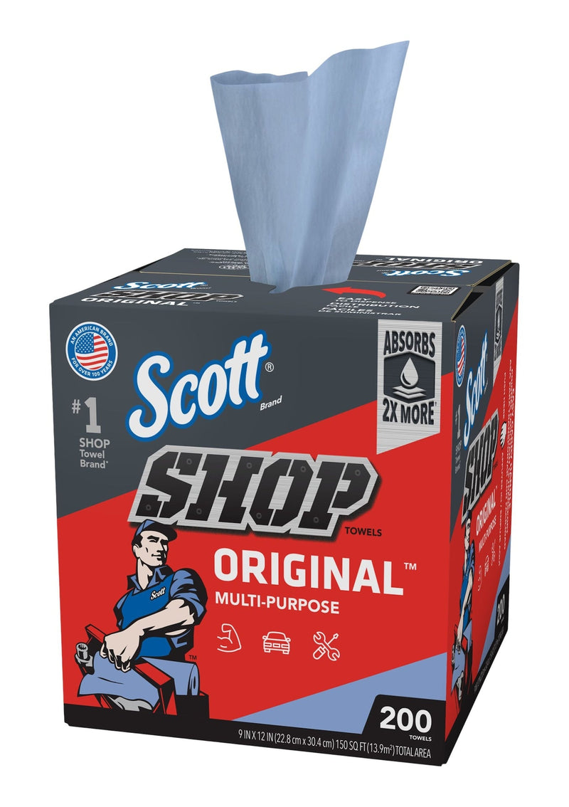 Multi-Purpose Shop Paper Towels, 9 x 12-in, Blue, 200-pk P4257